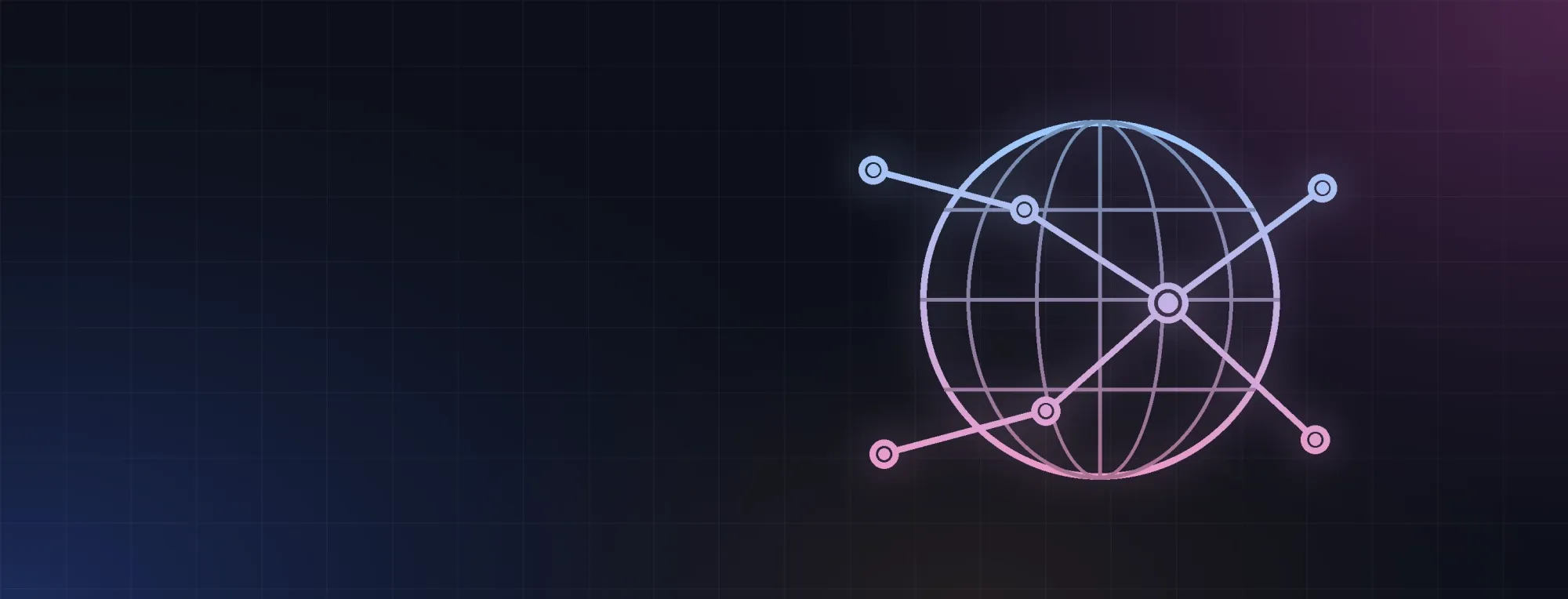 A glowing globe wrapped in a network of connected points, representing how the internet links computers