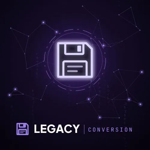 Cirrus legacy system conversion: a glowing floppy disk