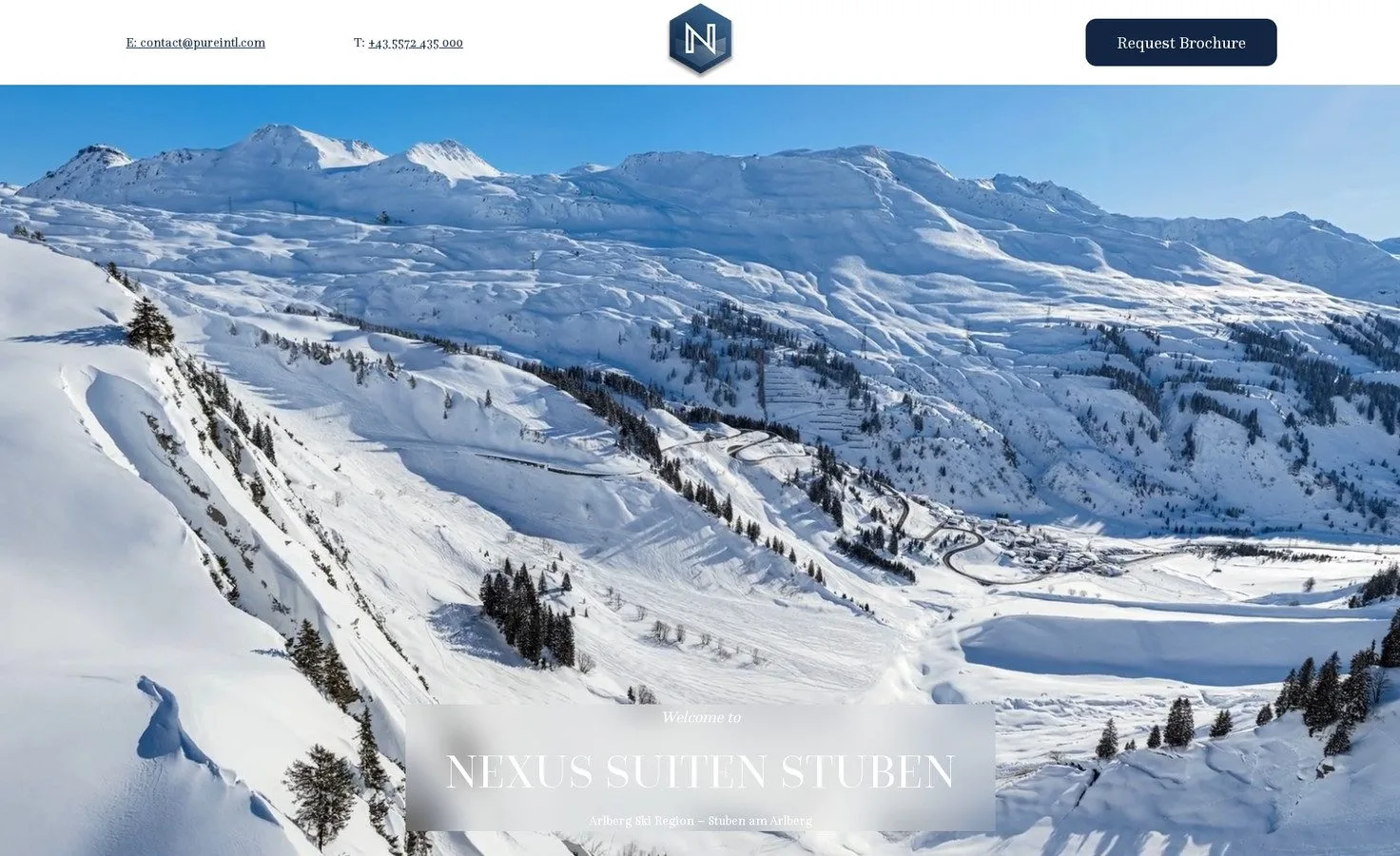 Nexus Stuben ski apartment website home page, a Wix Studio build by Cirrus Design Studio