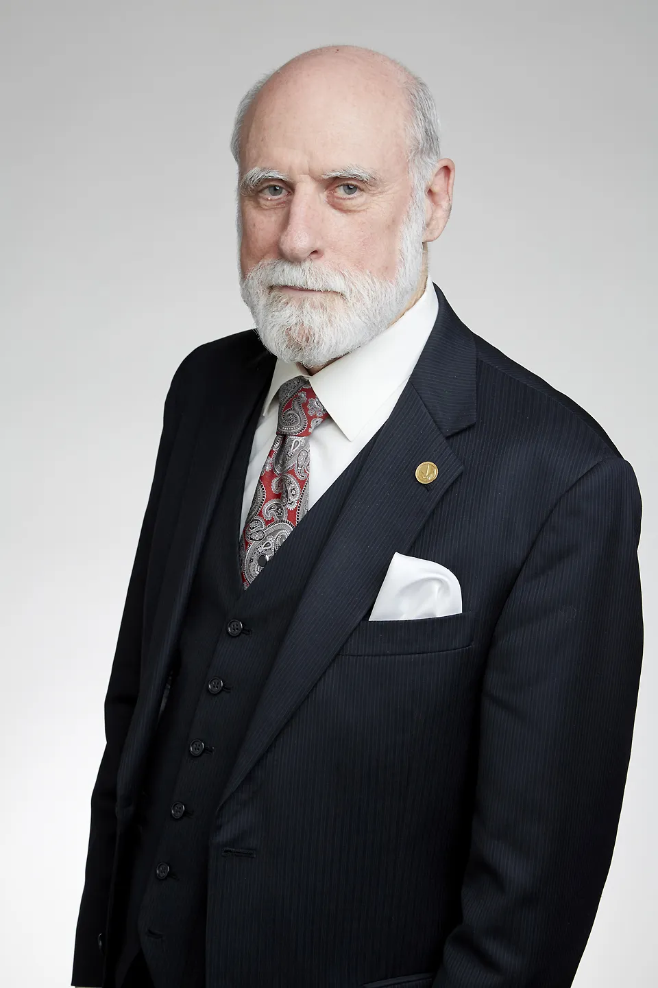 Portrait of Vint Cerf, co-designer of TCP/IP and one of the fathers of the internet